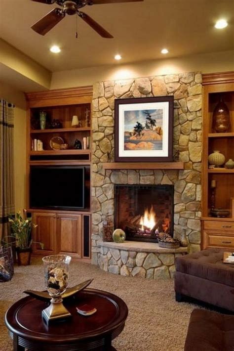 Warm Up Your Living Room With These 12 Stone Fireplace Ideas