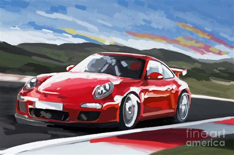 Porsche 911 Gt3 Impressionist Painting By Tim Gilliland Pixels
