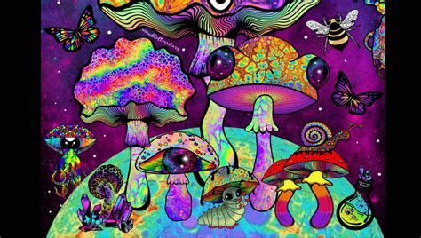 Trippy Print Mushrooms Psychedelic A3 A4 A5 Or 4x6 Etsy Canada In