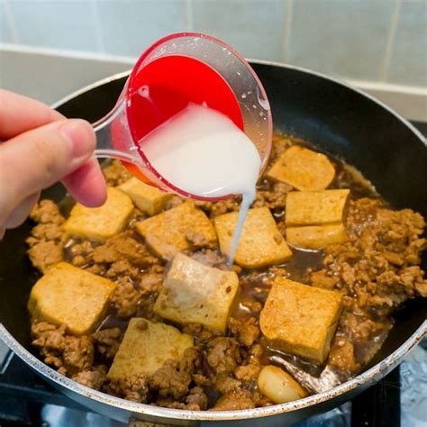 These types of tofu can be pressed to remove even more of the water. Quick Braised Tau Kwa (Firm Tofu) with Minced Pork | Recipe | Braised, Braising recipes, Tofu