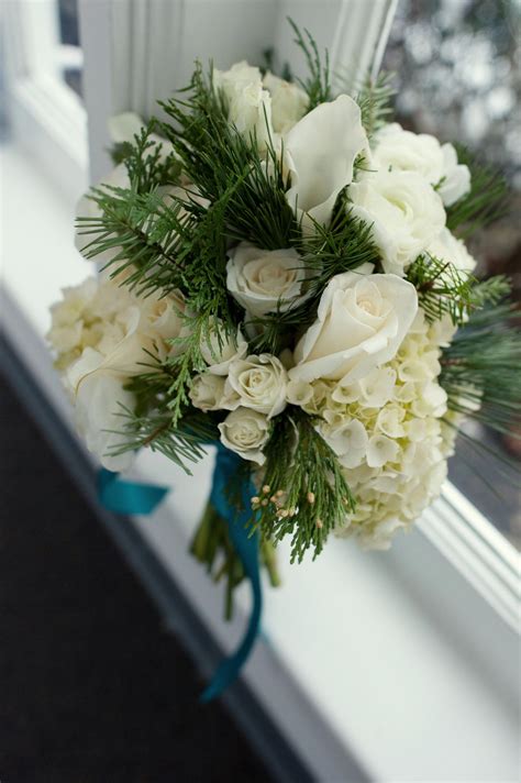 Christmas Splendorbridal Bouquet With White Roses White Spray Roses