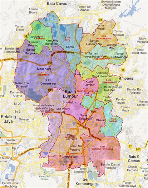 Hkl map (malaysia) to print. Wilayah Persekutuan Kuala Lumpur Electoral Map | Generated ...