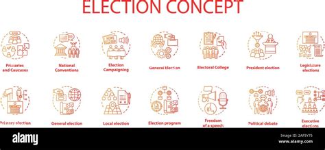 Election Concept Icons Set Political Campaign And Propaganda Idea Thin