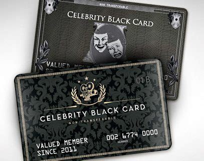 Judging by these celebrity credit card stories, maybe not. Celebrity Black Card Credit Card Design - The NetMen Corp