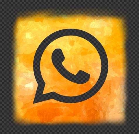 Hd Orange Aesthetic Watercolor Wa Whatsapp Square Logo Icon Png Citypng