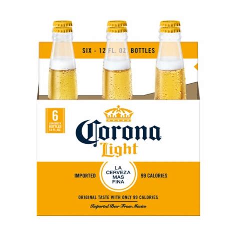 Corona Light Mexican Lager Import Lower Calorie Beer 6 Bottles 12