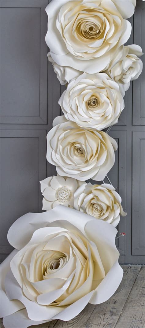 Wedding Arch Paper Flowers Wedding Venue Decoration White Etsy