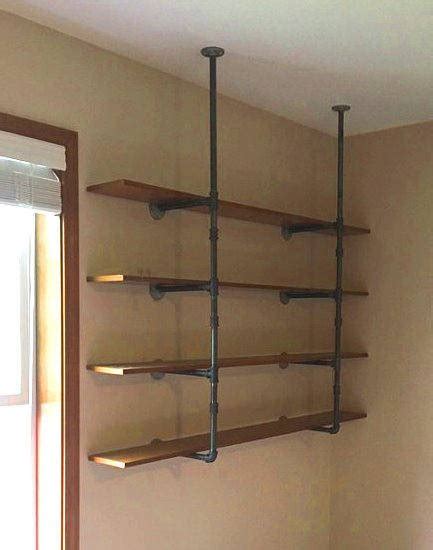 Browse our suggested ceiling mounted wardrobe combinations. Black Pipe Shelving, Open Shelving Wall Unit, Wall ...