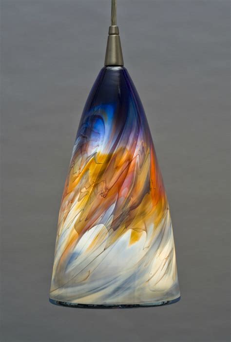 Nautical Blue Pendant Lamp By Bryan Goldenberg Art Glass Pendant Lamp