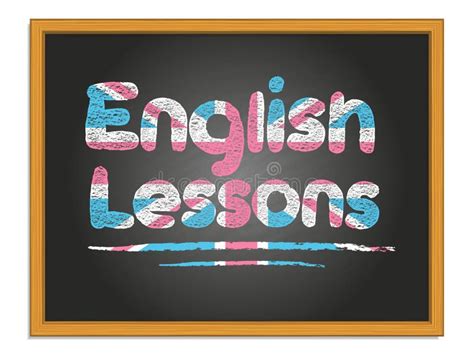 English Lessons Chalkboard Eps Stock Vector Illustration Of
