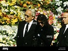 Prince Albert of Monaco with members of family at funeral of Stephanie ...