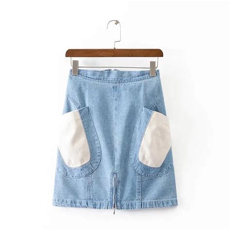 2018 Summer Denim Skirt Casual High Waist Denim Skirt Blue Women Slim A Line Package Hip Skirts