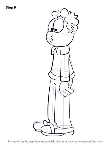 Learn How To Draw Jon Arbuckle From Garfield Garfield Step By Step