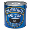 Hammerite Black Satin Metal paint, 2.5L | Departments | DIY at B&Q