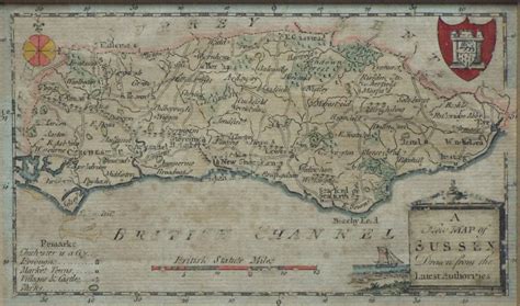 Antique Map Of Sussex Hogg