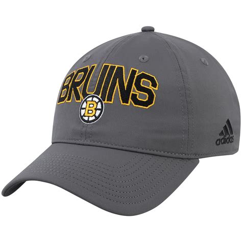 Mens Boston Bruins Adidas Gray Culture Speed Arch Slouch Adjustable Hat