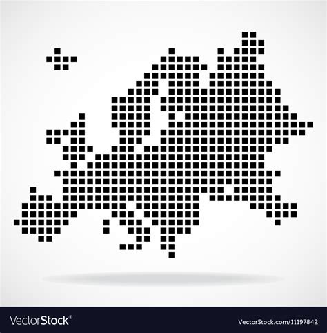 Pixel Map Of Europe Royalty Free Vector Image Vectorstock