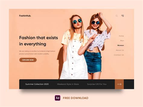 Fashion Web Design Free Xd by Chirag Chauhan on Dribbble