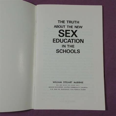 The Truth About The New Sex Education In The Schools Vintage Pamphlet