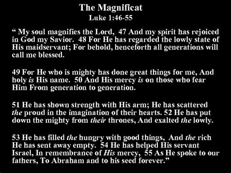 The Magnificat Luke 1 46 55 My