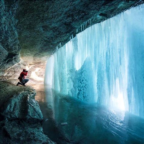 Behind A Frozen Waterfall Pics