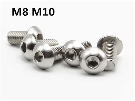 M8 M10 Round Inner Hex Head Machine Screws 304 Stainless Steel Mushroom