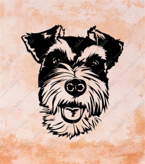 Schnauzer SVG Clipart Silhouette For Cricut PNG EPS Dxf Etsy