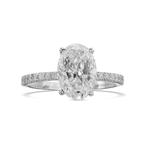 Hidden Halo Ring Diamond Engagement Oval Cut Ct D Vs K White