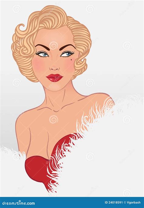 Young Pretty Blonde Woman In 1950 S Style Stock Vector Illustration