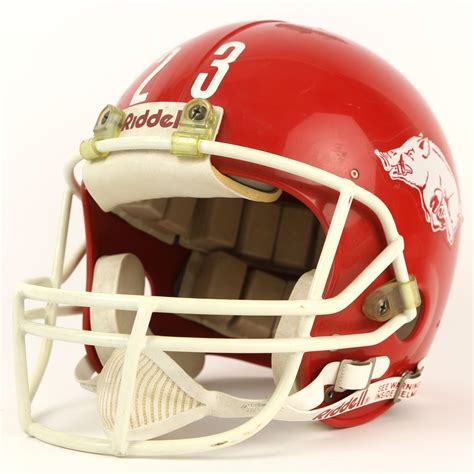 Lot Detail 1980s Arkansas Razorback 23 Game Worn Football Helmet