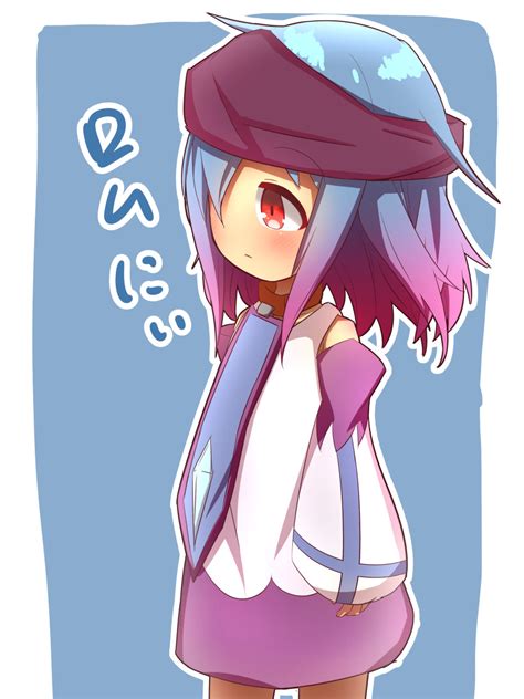 safebooru 1girl absurdres bandanna bangs blue background blue hair blush closed mouth