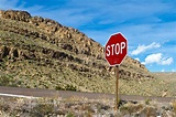Stop sign in desert stock photo. Image of cliff, mexico - 36499112