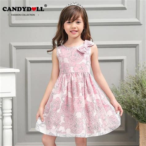 Candydoll 2017 Summer Flower Girl Dresses Brand Print Princess Dress