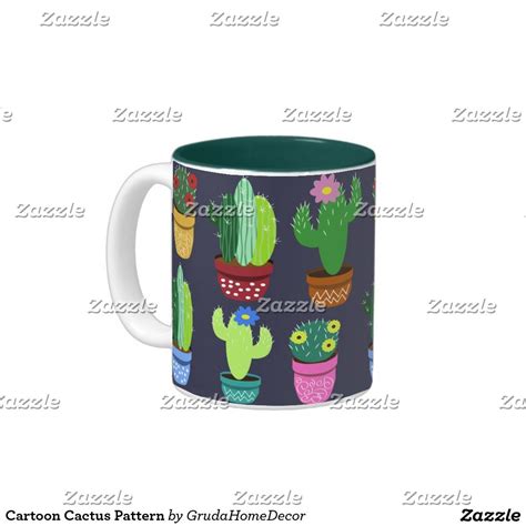 Liuruiyu glass coffee mugs 12 oz(350 ml) set of 2 double wall clear coffee cappuccino cups with handles, large size tea mugs for beverages,latte,beer,espresso coffee mug birthday gifts. Cartoon Cactus Pattern Two-Tone Coffee Mug (With images ...