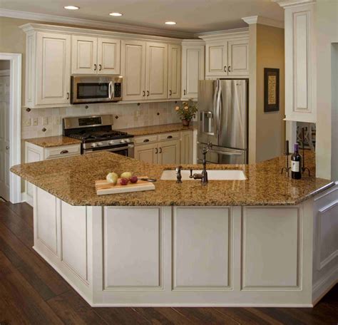 This White Kitchen Cabinets With Brown Granite Countertops Kitchen