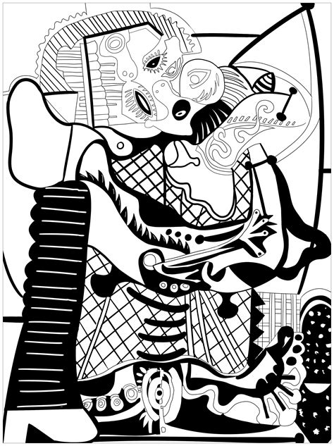 Picasso Abstract Coloring Page
