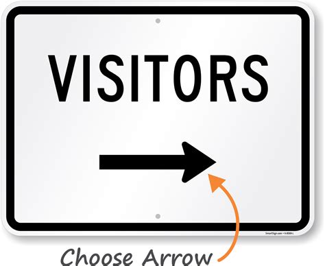 Visitors With Left Arrow Sign Sku K 8569 L