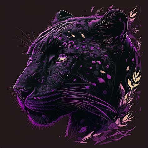 Animationdangerouspurplepanthervectorartforshirt Black Panther