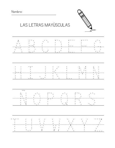 Printable Spanish Alphabet Letter Tracing Worksheets