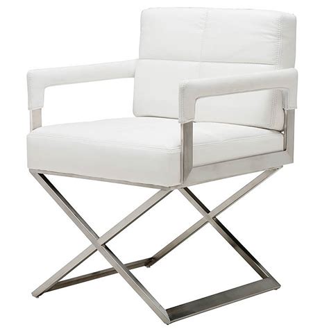 Dining Armchair White Luxe Slope Arm Armchair White Dining Chairs