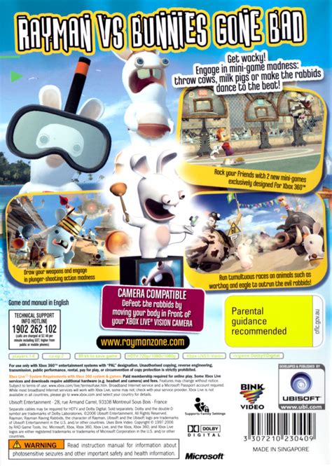 Rayman Raving Rabbids 2007 Xbox 360 Box Cover Art Mobygames