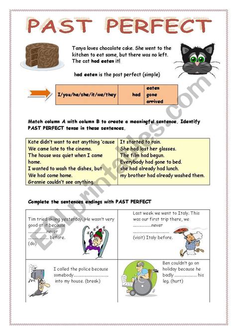 Past Perfect Esl Worksheet By Kvetka27