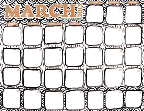 Download March 2013 Printable Calendar Life After Breakfast