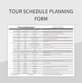 Tour Schedule Planning Form Excel Template And Google Sheets File For ...
