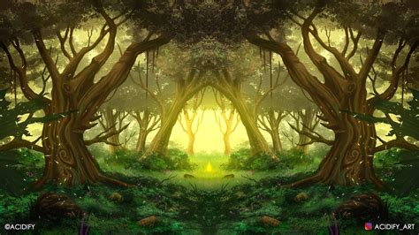 Fantasy Forest Digital Painting Nature Environment Landscape Art