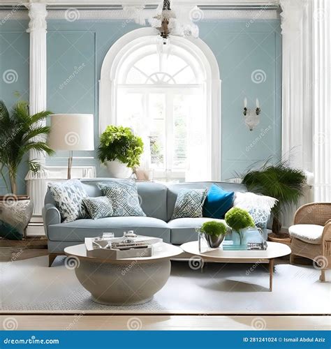 Infuse Your Space with Tranquility: Light Blue Sofa for Contemporary