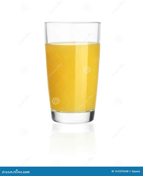 Glass Of Orange Juice Isolated On White Background Stock Photo Image