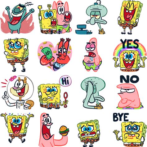 Spongebob And Friends Facebook Stickers Spongebob