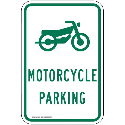 Motorcycle Parking Sign Pke 16525 Parking Reserved