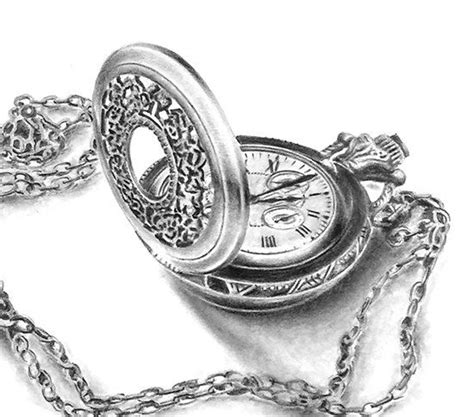 Clock drawing for kids art time: Pocket watch art clock art still life drawing by ...